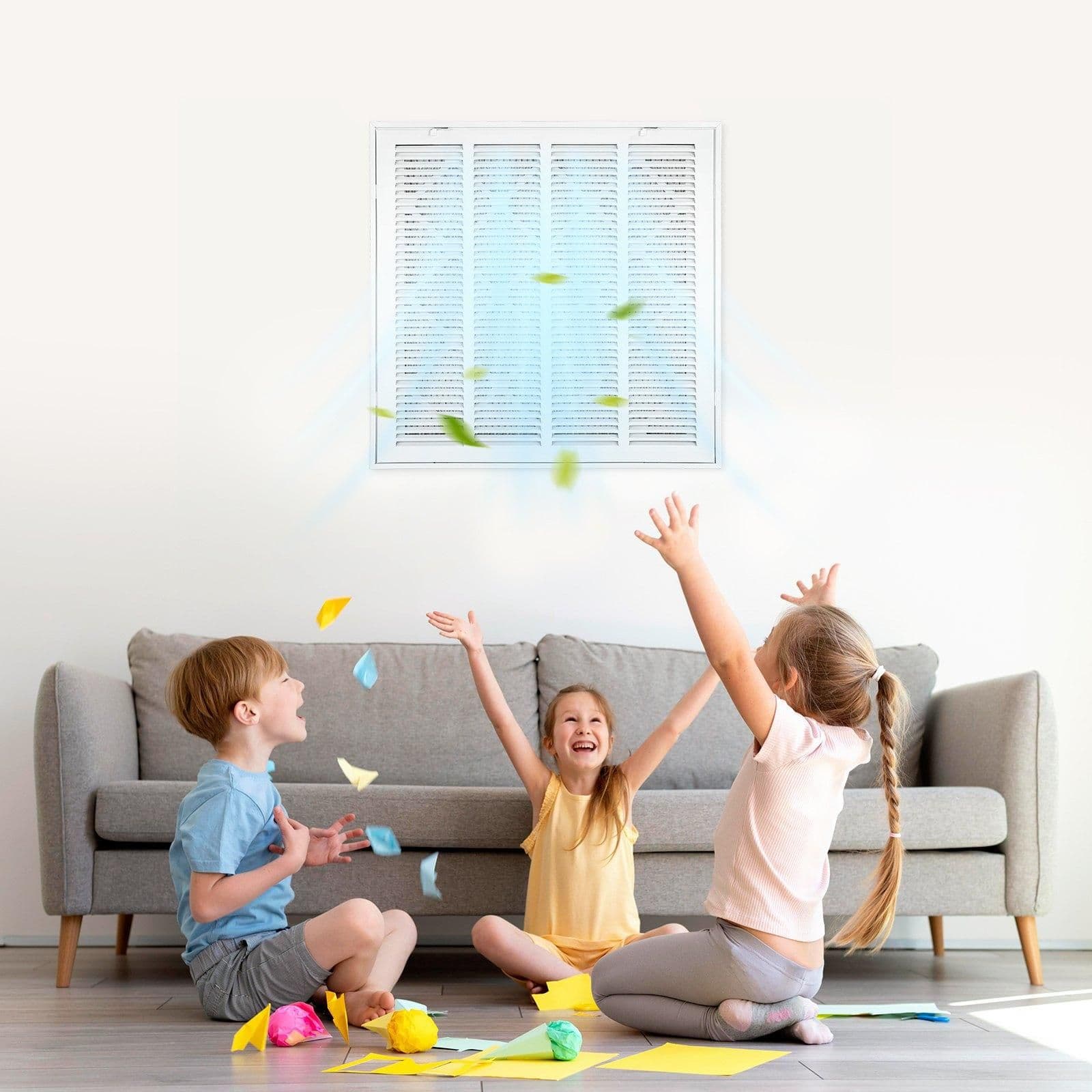 image-VEVOR Grille de Retour d'Air avec Filtre pour Ouverture de Conduit 50,5 x 50,5 cm, Grille de Ventilation de Retour d'Air Murale, en Acier Revêtement en Poudre, pour Amélioration de la Ventilation