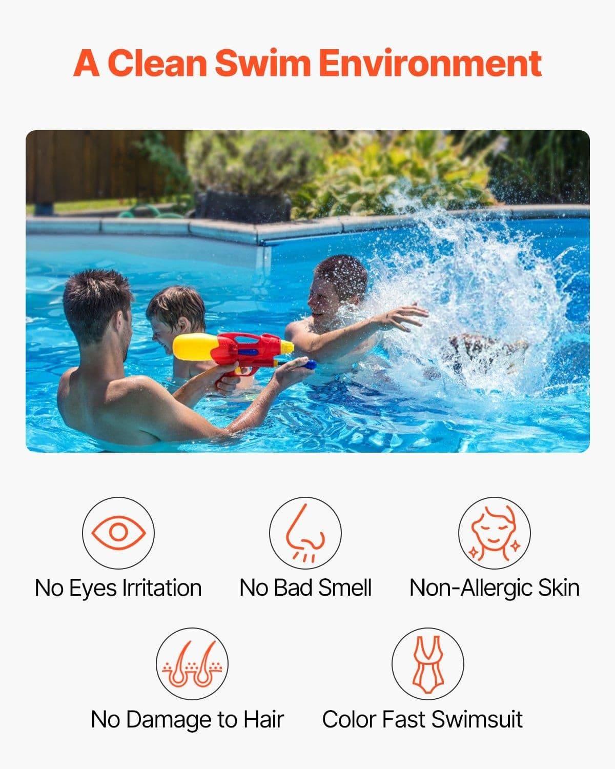image-VEVOR Système de chloration d'eau salée, pour piscines creusées de 151,4 kL, cellule de chloration de piscine, compatible avec Hayward W3T-Cell-15 (T15), 28,7 g/h, avec ligne électrique 4,6 m, blanc
