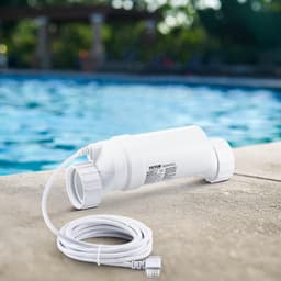 image-VEVOR Système de chloration d'eau salée, pour piscines creusées de 151,4 kL, cellule de chloration de piscine, compatible avec Hayward W3T-Cell-15 (T15), 28,7 g/h, avec ligne électrique 4,6 m, blanc