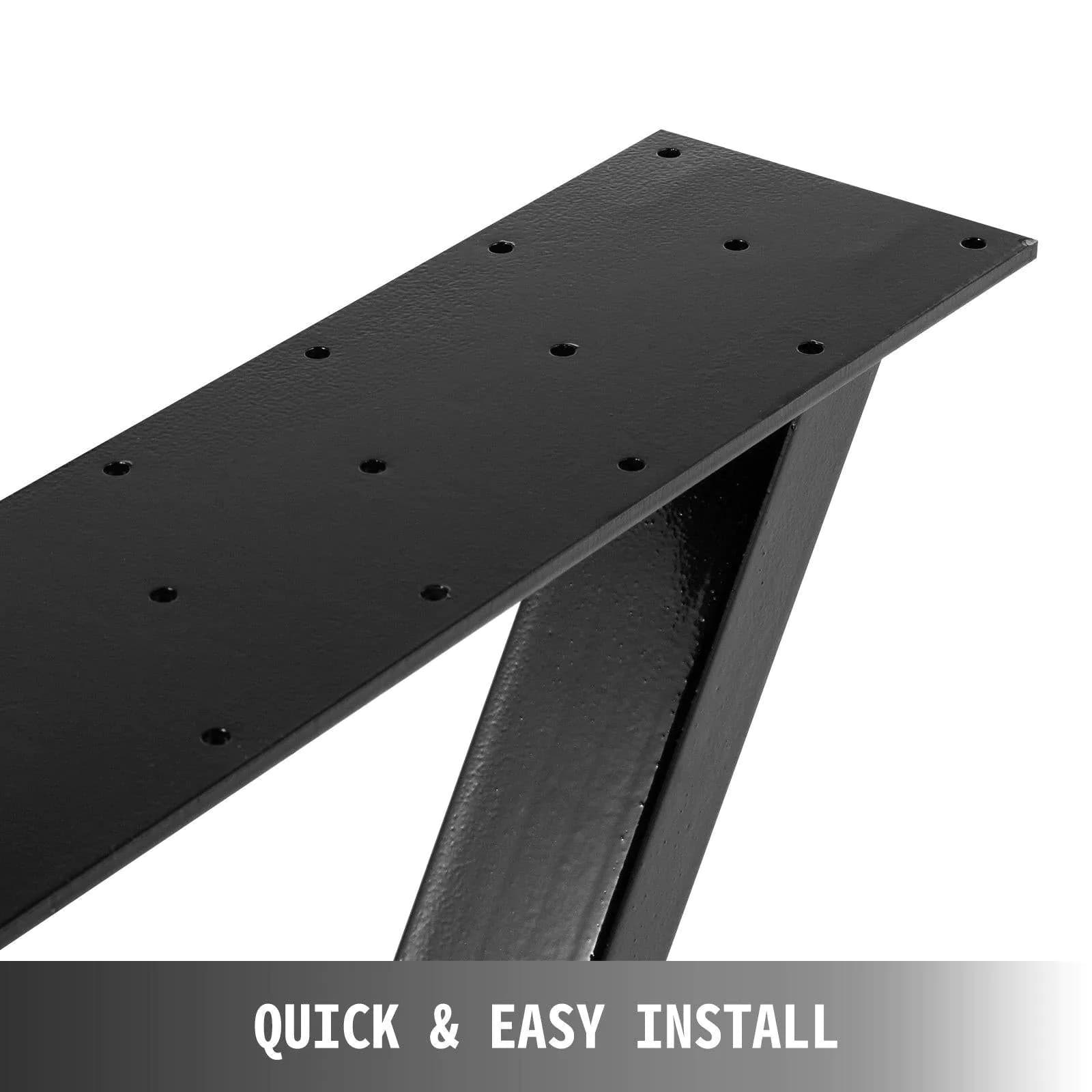 image-VEVOR Tischbeine Metall Tischgestell Metall schwarze Schreibtischbeine 71 cm Höhe 61 cm Breite Bankbeine Couchtischbeine 800 kg