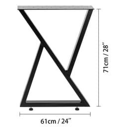 image-VEVOR Tischbeine Metall Tischgestell Metall schwarze Schreibtischbeine 71 cm Höhe 61 cm Breite Bankbeine Couchtischbeine 800 kg