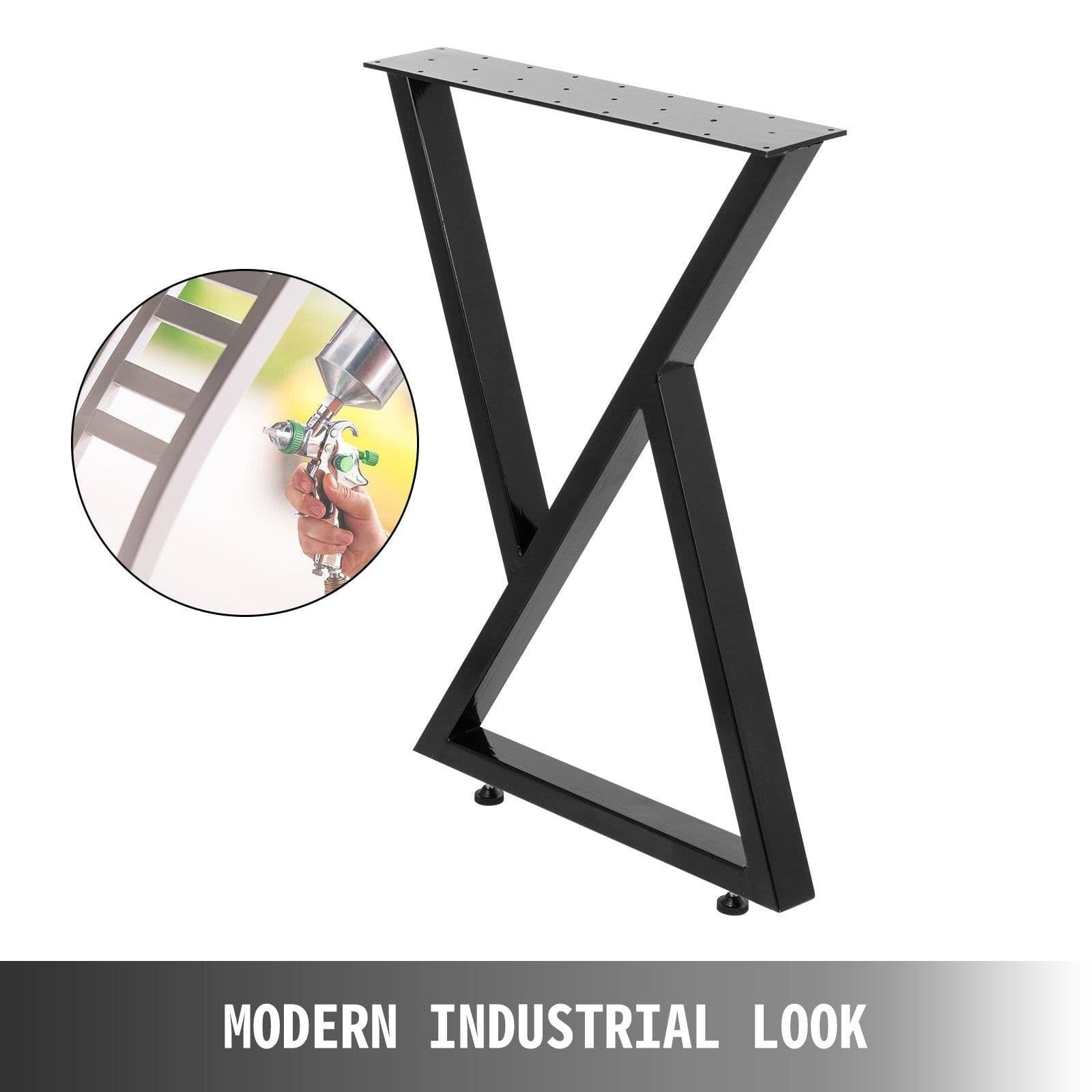 image-VEVOR Tischbeine Metall Tischgestell Metall schwarze Schreibtischbeine 71 cm Höhe 61 cm Breite Bankbeine Couchtischbeine 800 kg
