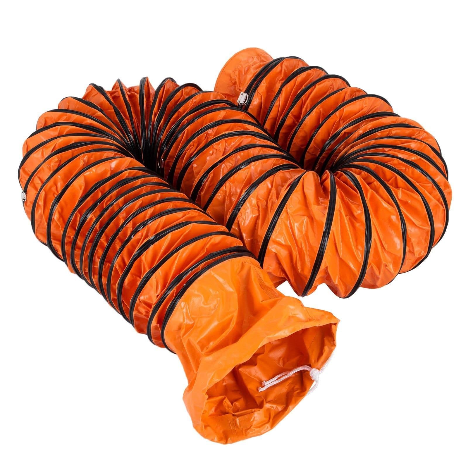 image-VEVOR Tuyau en PVC 25 pi, Gaine de ventilation Flexible 12 po, Tuyau flexible PVC Conduit en PVC antidéflagrant Résistant à l'usure Cordes ajustables pour ventilateur d'extraction dans les usines