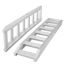 image-VEVOR Rampes de Chargement en Alu, Charge 4 t, Rampe d’Accès avec Extrémité de Fixation Supérieure à Crochet, Rail de Chargement pour Moto, Tracteur, VTT, Camion, Tondeuse à Gazon, 183x38 cm, 2PCs