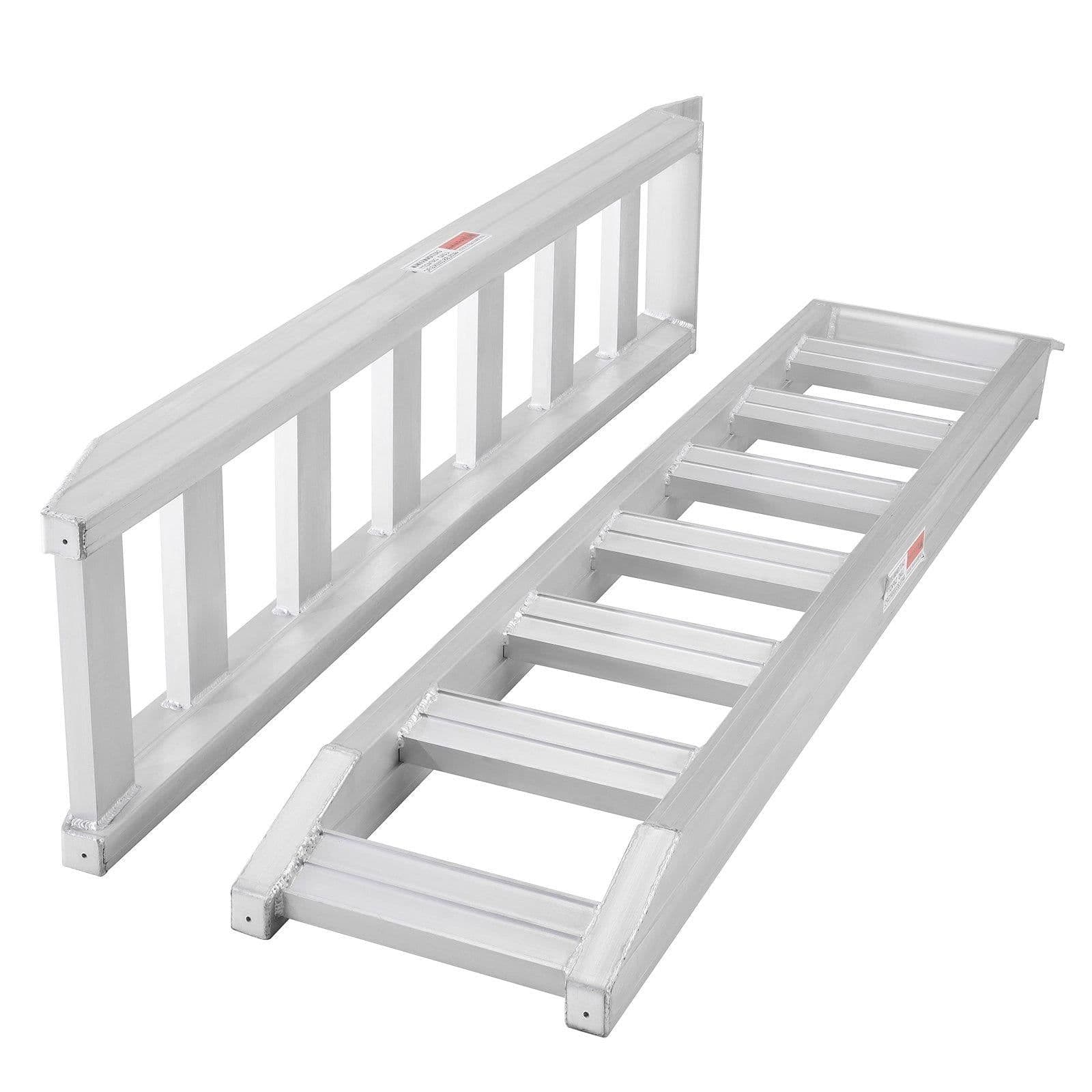 image-VEVOR Rampes de Chargement en Alu, Charge 4 t, Rampe d’Accès avec Extrémité de Fixation Supérieure à Crochet, Rail de Chargement pour Moto, Tracteur, VTT, Camion, Tondeuse à Gazon, 183x38 cm, 2PCs