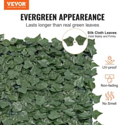 image-VEVOR Haie Artificielle 99x401 cm Brise Vue Clôture de Lierre Artificiel Intimité Support en Tissu Maillé et Joint Renforcé Déco Fausses Feuilles pour Jardin, Extérieur, Cour, Balcon, Terrasse, Patio