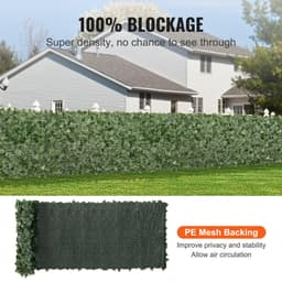 image-VEVOR Haie Artificielle 99x401 cm Brise Vue Clôture de Lierre Artificiel Intimité Support en Tissu Maillé et Joint Renforcé Déco Fausses Feuilles pour Jardin, Extérieur, Cour, Balcon, Terrasse, Patio