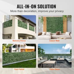 image-VEVOR Haie Artificielle 99x401 cm Brise Vue Clôture de Lierre Artificiel Intimité Support en Tissu Maillé et Joint Renforcé Déco Fausses Feuilles pour Jardin, Extérieur, Cour, Balcon, Terrasse, Patio