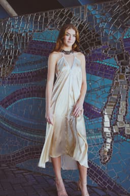 image-Altair Silk Halter Dress in Dueling Jaguars