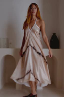 image-Altair Silk Halter Dress in Shibori