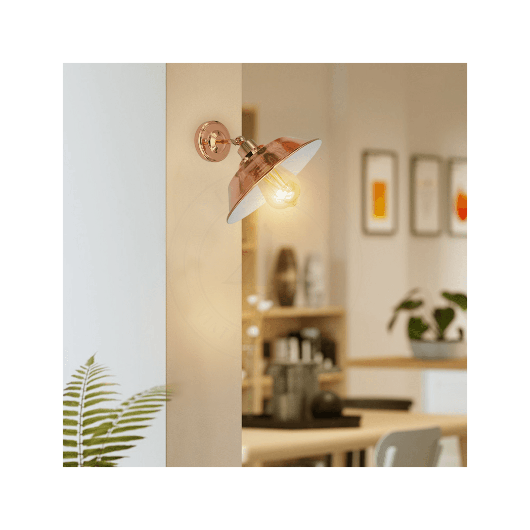 image-Vintage Industrial Rose Gold Retro Wall light Sturdy Metal Lamp Shade Lights Classic Style Electroplated Finish E27 lamp