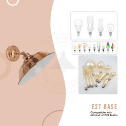 image-Vintage Industrial Rose Gold Retro Wall light Sturdy Metal Lamp Shade Lights Classic Style Electroplated Finish E27 lamp