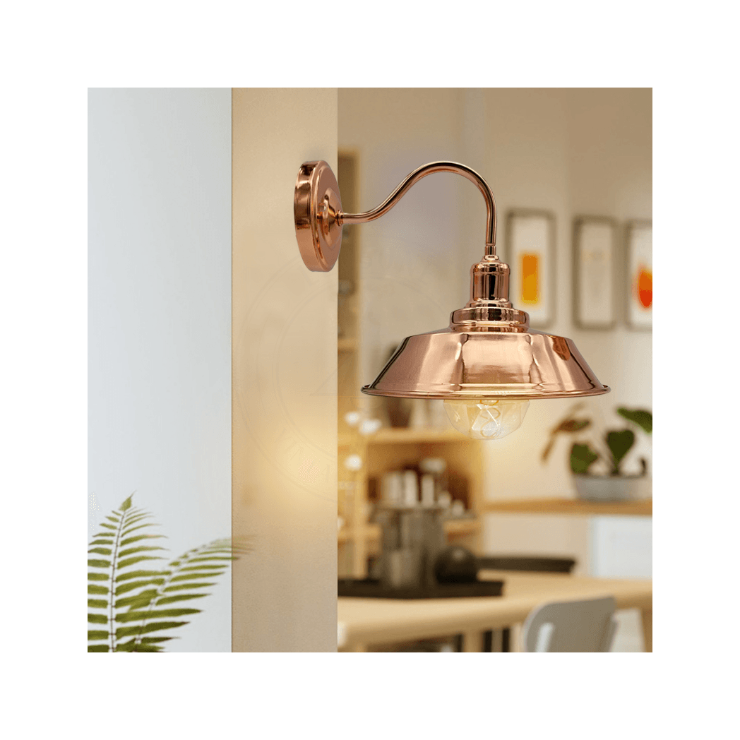 image-Vintage Industrial Rose Gold Retro Wall light Sturdy Metal Lamp Shade Lights Classic Style Electroplated Finish E27 lamp