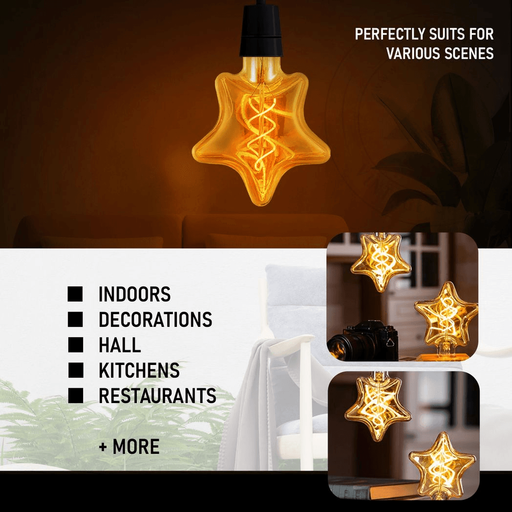 image-3 Pack Vintage Retro style e27 Edison Screw Amber Glass light Bulbs , Warm White Colour