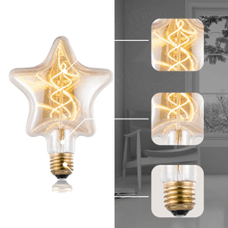 image-3 Pack Vintage Retro style e27 Edison Screw Amber Glass light Bulbs , Warm White Colour