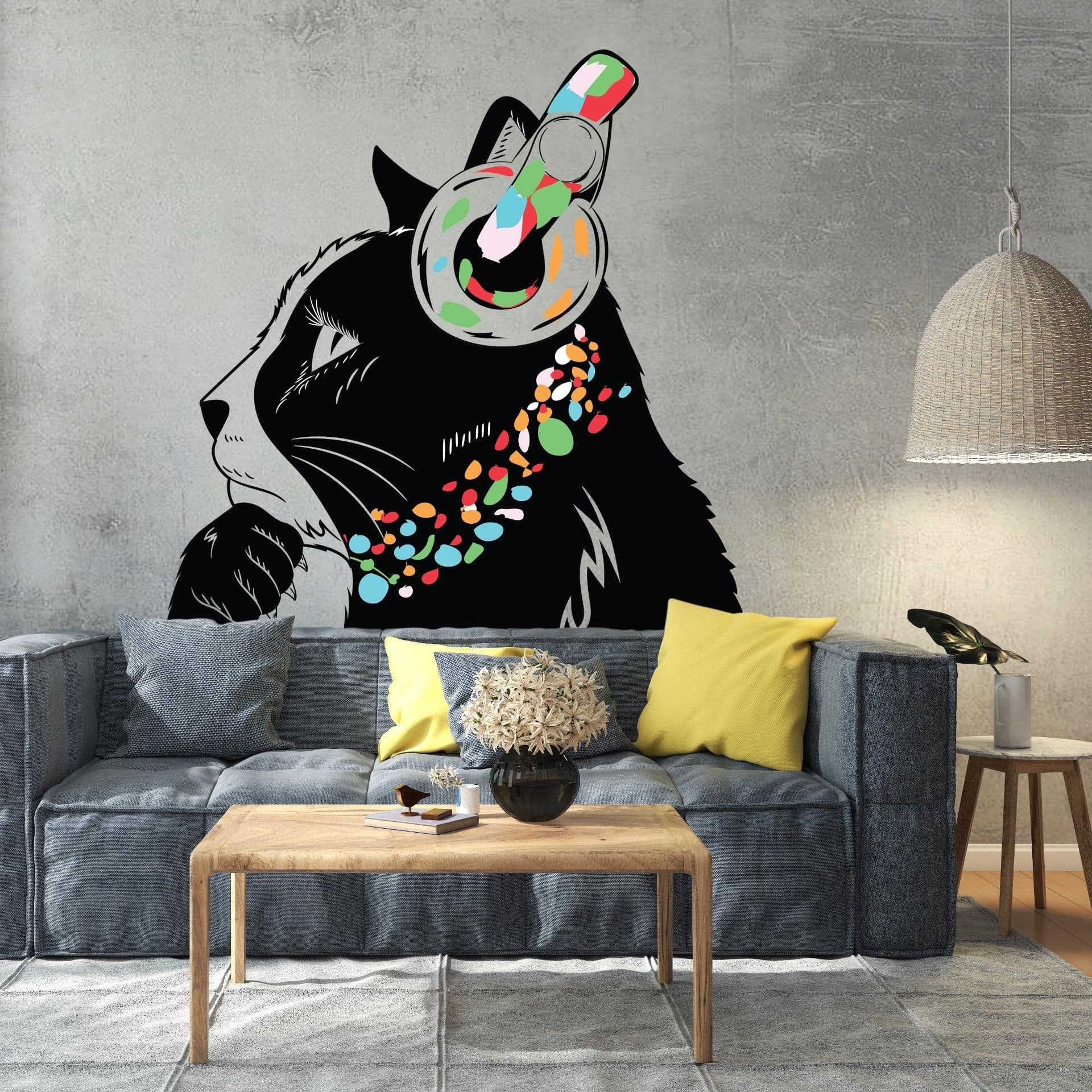 image-Cat Wall Sticker - Kitten Head Decal