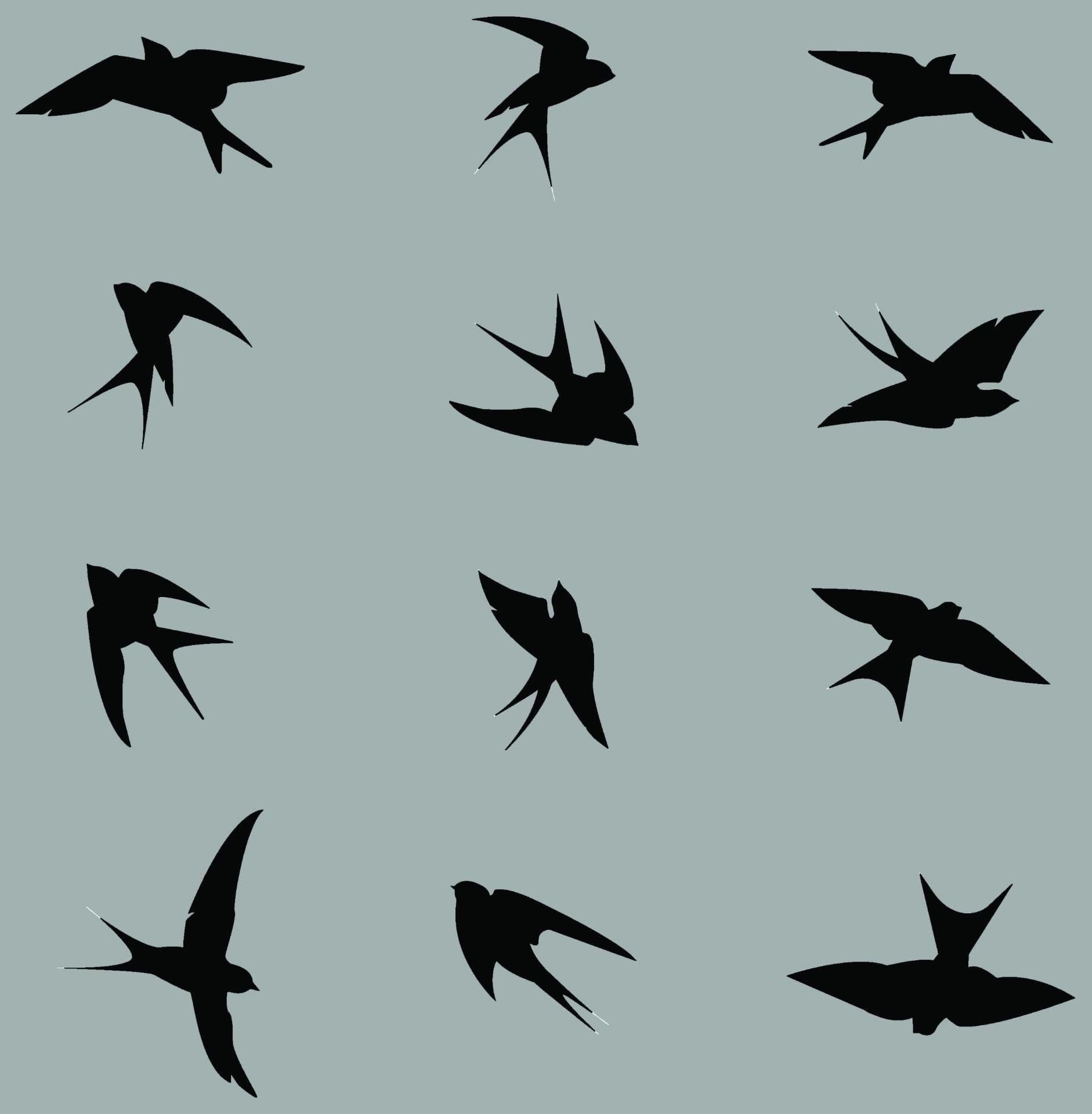 image-50% OFF - 25-Pack Black Bird Deterrent Window Decals - Anti-Collision Cling Stickers