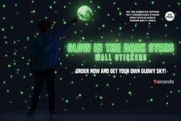 image-Glow In The Dark Stars Stickers - The Glowing Moon Decal For Nursery Kid Room Ceiling And Wall
