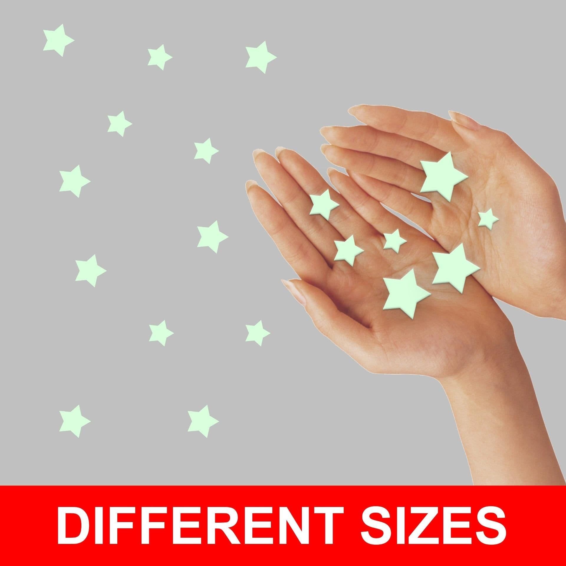image-Glow In The Dark Stars Stickers - The Glowing Moon Decal For Nursery Kid Room Ceiling And Wall