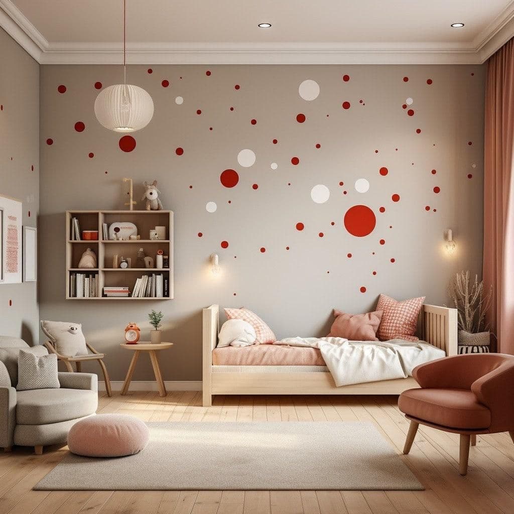 image-200x White and Red Round Dot Stickers - Small Blank Adhesive Matte Vinyl Polka Decor