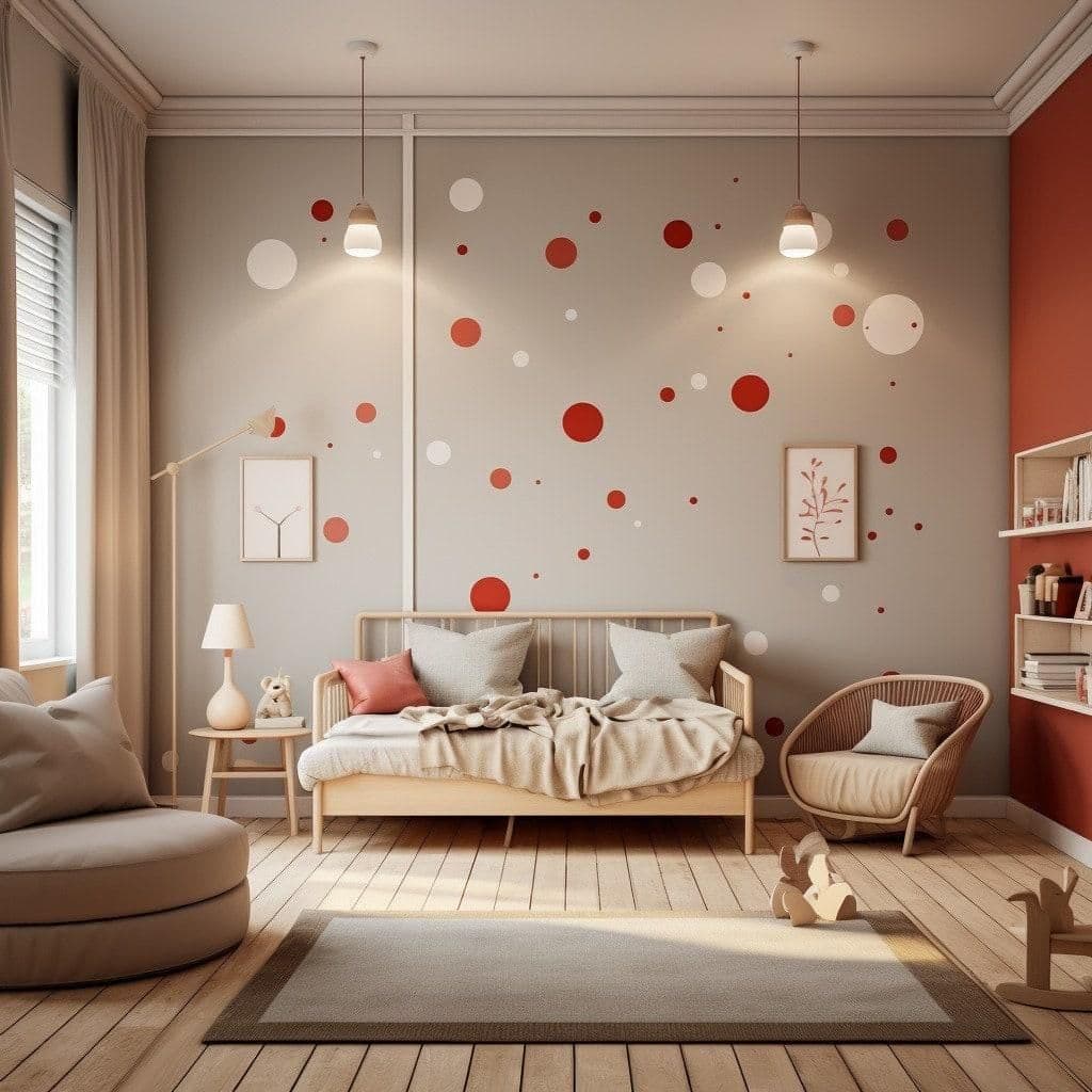 image-200x White and Red Round Dot Stickers - Small Blank Adhesive Matte Vinyl Polka Decor