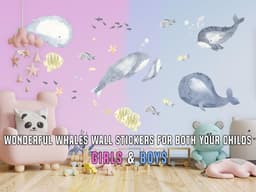 image-Sea Whales Wall Sticker For Kids Room Decor - Fish Theme Baby Boy Nursery Decal