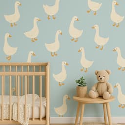 image-Goose Wall Decals | Removable Nursery Stickers | Storybook Baby Room Decor | Boho Goose Wall Art | Reusable Farm Animal Decals for Kids