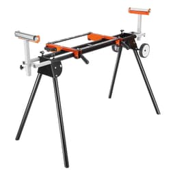 image-VEVOR Support pour Scie à Onglet Universel Capacité de Charge 249,5 kg, Piètement pour Scie Pliable en Acier, Hauteur et Longueur Réglables, avec Pince de Supports de Montage Monobloc, Portable
