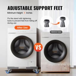 image-VEVOR support réglable pour machine à laver, mini-réfrigérateur, charge de 181,44 kg, 4 roues