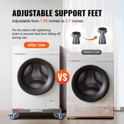image-VEVOR support réglable pour machine à laver, mini-réfrigérateur, charge de 181,44 kg, 4 roues