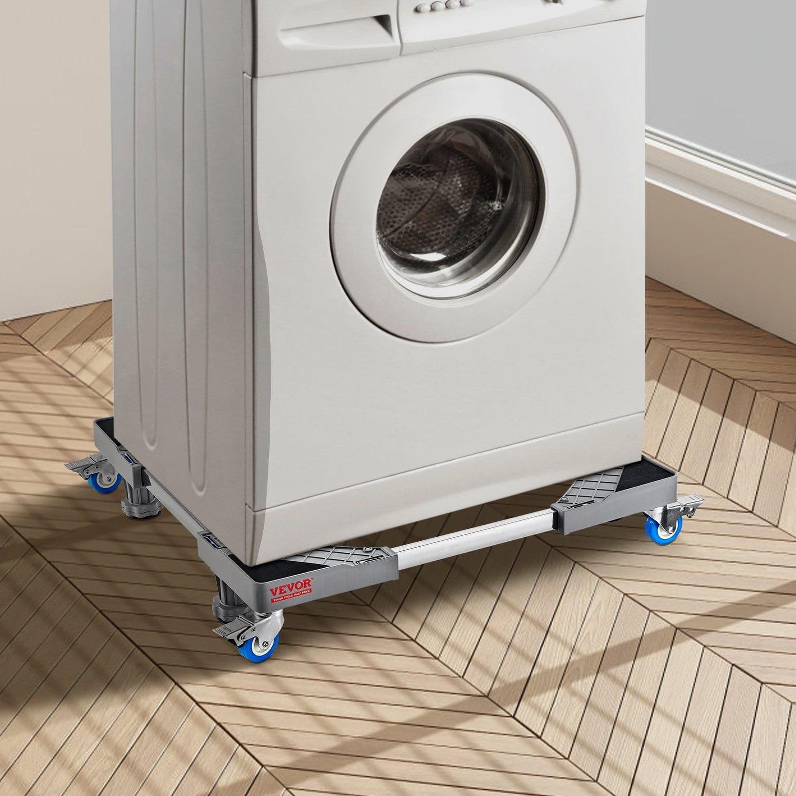 image-VEVOR support réglable pour machine à laver, mini-réfrigérateur, charge de 181,44 kg, 4 roues