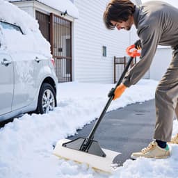 image-VEVOR Pelle à Neige, 61 cm, Poussoir à Neige avec Poignée Ergonomique, Lame en Plastique PEHD, Pelle de Déneigement à Manche Segmenté, Pousse-neige Portable pour Nettoyage Allées Escaliers Trottoirs