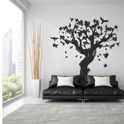 image-Contemporary Tree Wall Art Sticker - Decorative Vinyl Decal for Interior Design