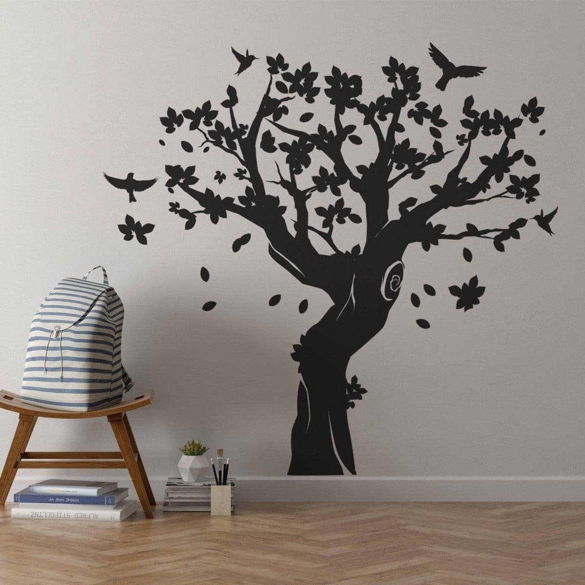 image-Contemporary Tree Wall Art Sticker - Decorative Vinyl Decal for Interior Design