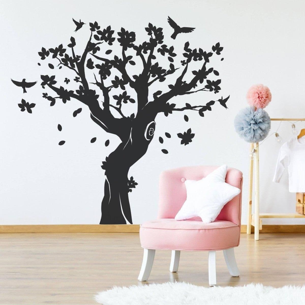 image-Contemporary Tree Wall Art Sticker - Decorative Vinyl Decal for Interior Design