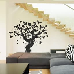 image-Contemporary Tree Wall Art Sticker - Decorative Vinyl Decal for Interior Design