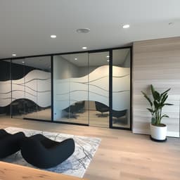 image-Frosted Glass Privacy Sticker | Wave Design Window Film for Office Home | Etched Vinyl Glass Decal | Peel & Stick Frosted Partition