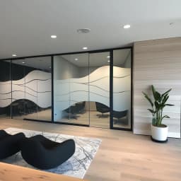 image-Frosted Glass Privacy Sticker | Wave Design Window Film for Office Home | Etched Vinyl Glass Decal | Peel & Stick Frosted Partition