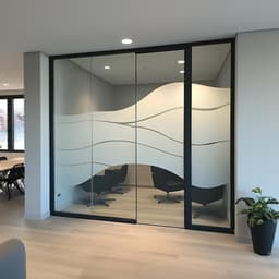 image-Frosted Glass Privacy Sticker | Wave Design Window Film for Office Home | Etched Vinyl Glass Decal | Peel & Stick Frosted Partition