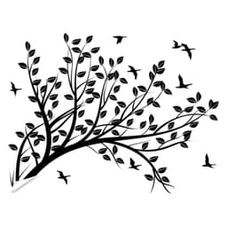 image-Abstract Tree Branch Wall Sticker, Artistic Vinyl Wall Art Decal, Indoor Wall Decoration