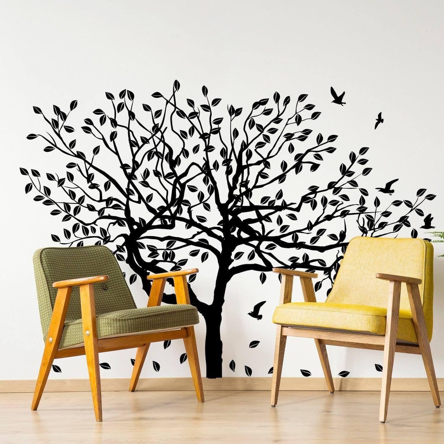 image-Haven Nature-inspired Wall Stickers, Tree Decal Wall Art for Home Decoration