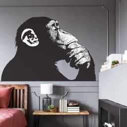 image-Contemporary Street Art Primate Decal - Artistic Waterproof Vinyl Wall Sticker Print