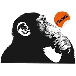 image-Contemporary Street Art Primate Decal - Artistic Waterproof Vinyl Wall Sticker Print