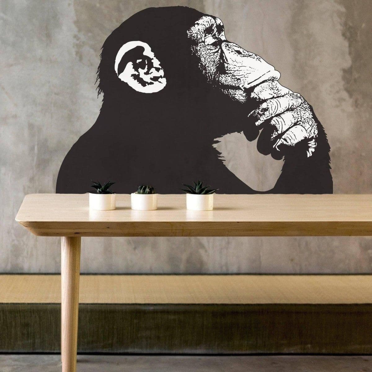image-Contemporary Street Art Primate Decal - Artistic Waterproof Vinyl Wall Sticker Print