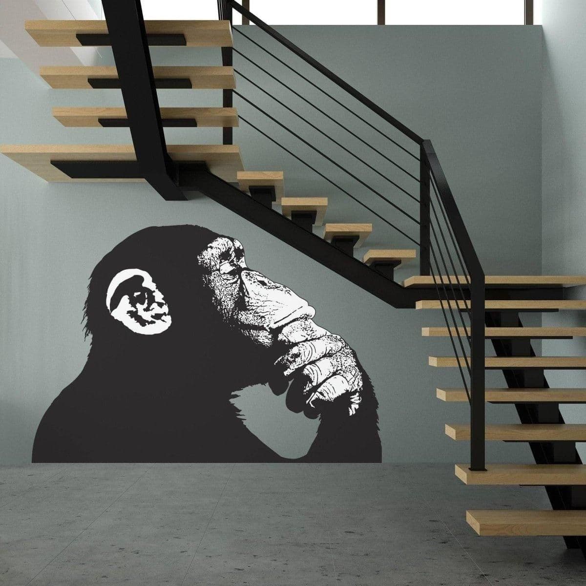 image-Contemporary Street Art Primate Decal - Artistic Waterproof Vinyl Wall Sticker Print