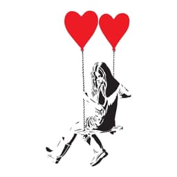 image-Vinyl Heart Balloon Decal - Creative Space Wall Sticker Art Decoration