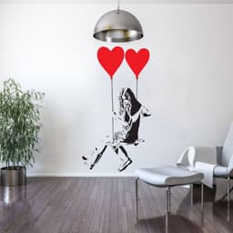 image-Vinyl Heart Balloon Decal - Creative Space Wall Sticker Art Decoration
