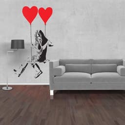 image-Vinyl Heart Balloon Decal - Creative Space Wall Sticker Art Decoration