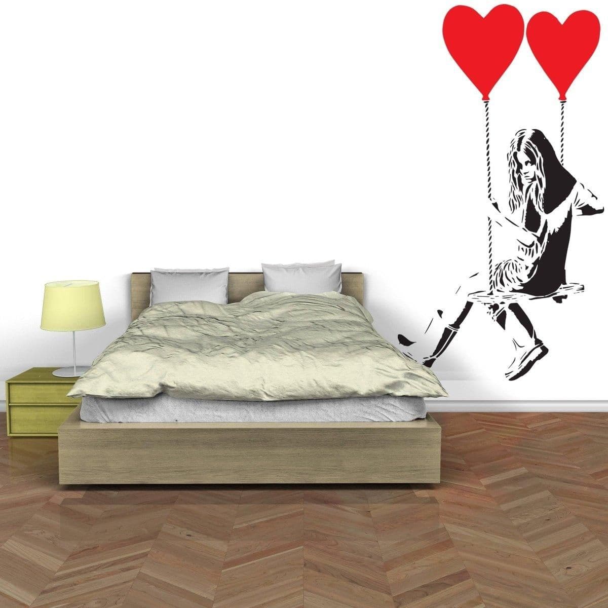 image-Vinyl Heart Balloon Decal - Creative Space Wall Sticker Art Decoration
