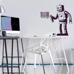 image-Street Art Style Robot Barcode Vinyl Decal - Trendy Wall Sticker